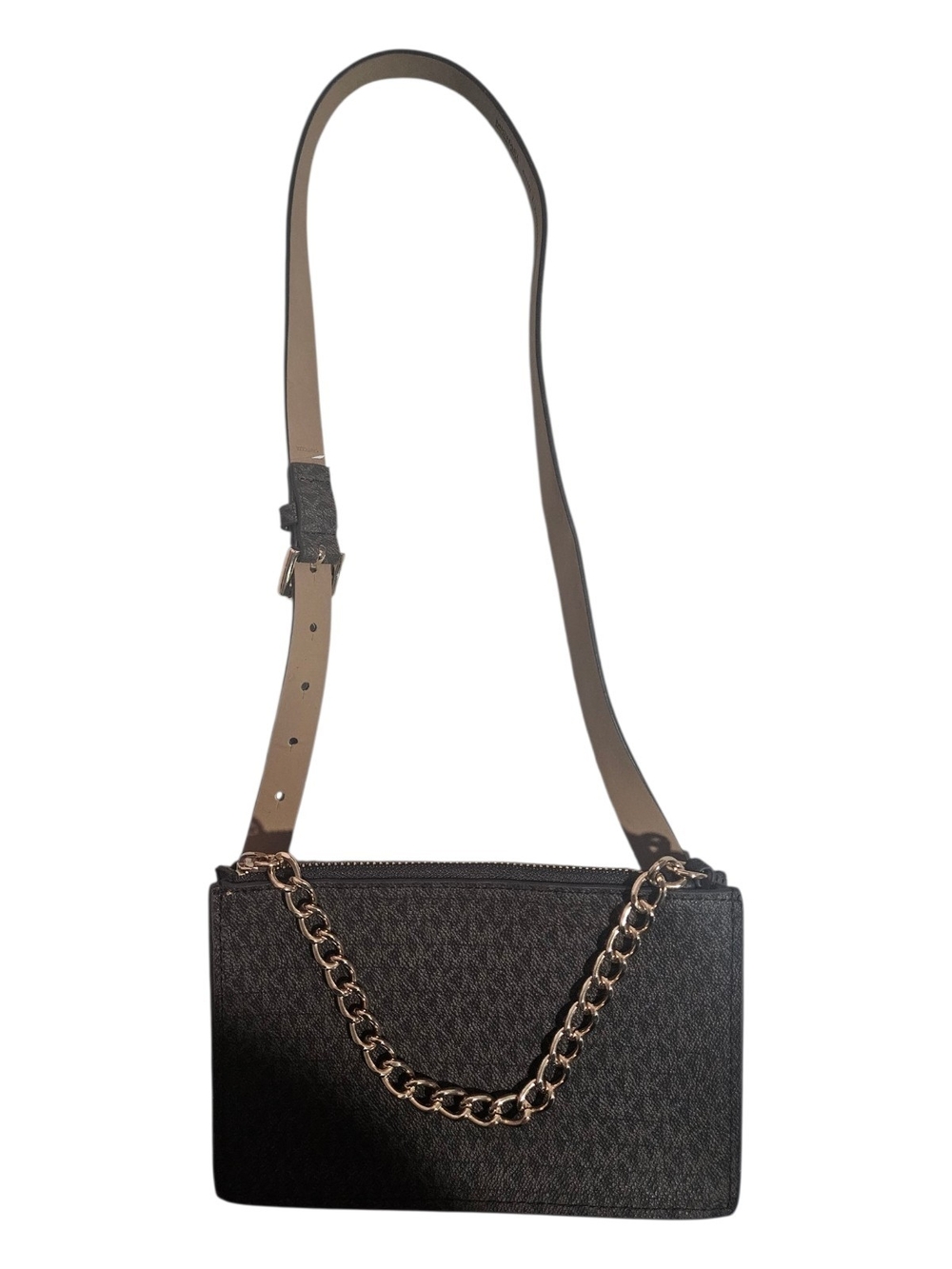 MICHAEL MICHAEL KORS envelope style faux leather belt bag in brown - Picture 2 of 7
